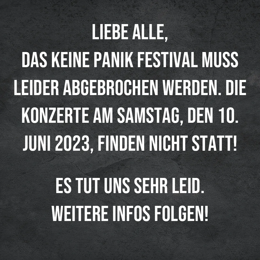 Abbruch des Keine Panik Festivals 2023